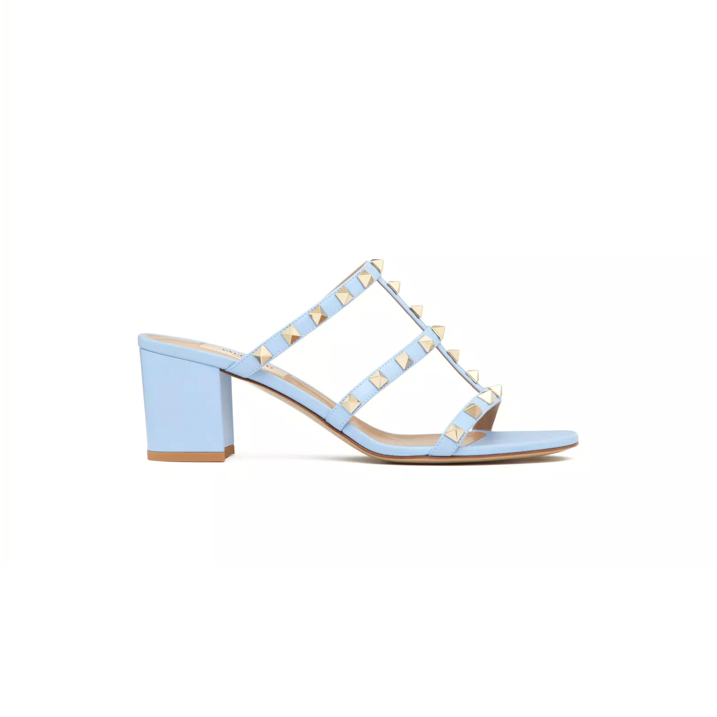 VALENTINO ROCKSTUD CALFSKIN LEATHER SLIDE SANDAL 60 MM 4W2S0C47VOD_ZQW